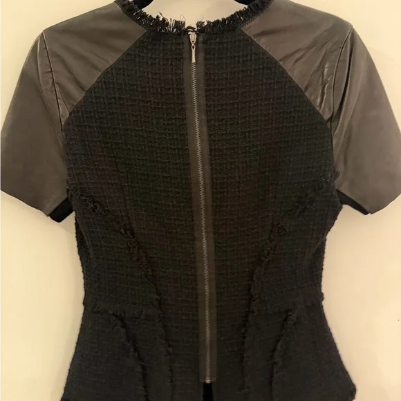 Rebecca Taylor Black Short Sleeve Top Size 4 - Picture 4 of 4